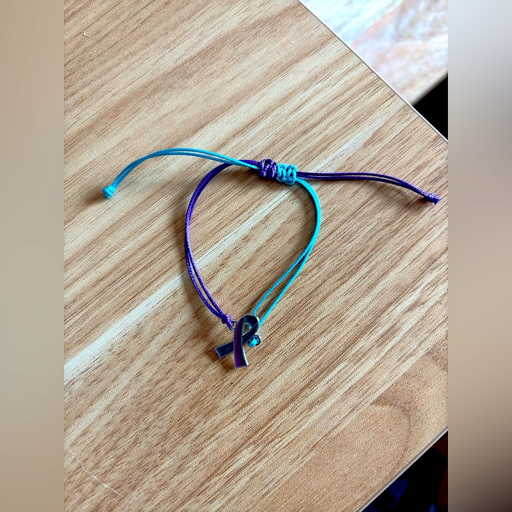 Turquoise and purple awareness bracelet NWOT